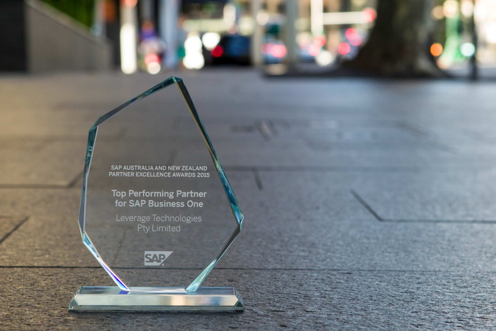 Leverage Technologies received the SAP ANZ Top Performing SAP Business One Partner 2015 Award